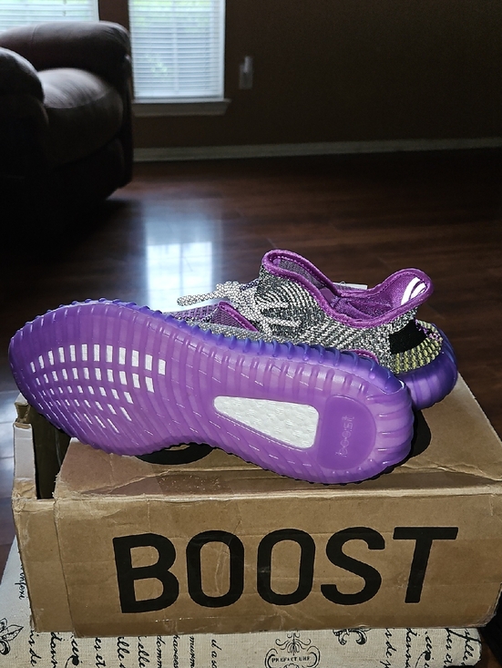350 Yeezy Boost Purple Multi-Color Knit Athletic Sneakers Authentic main image 6